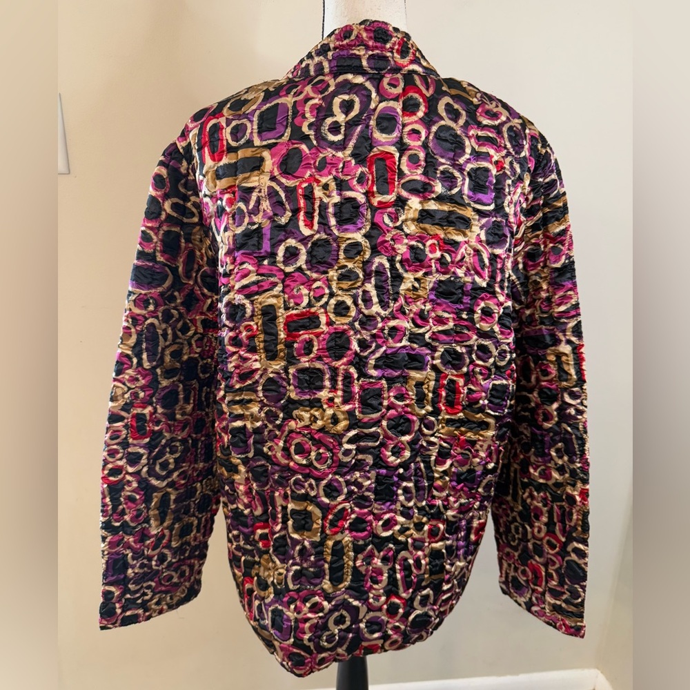 Ruby Rd. Crinkle texture multicolored zip up jack… - image 4